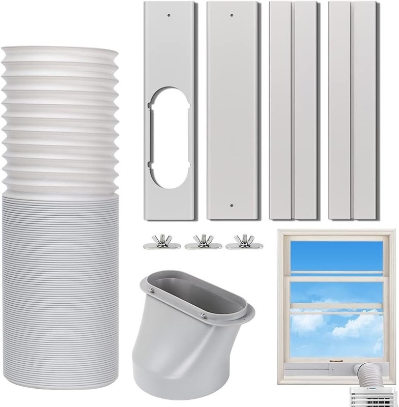 Portable A/C Window Vent Kit, Adjustable Seal, 5.9 Inch Diameter, 59 Inch Hose gallery