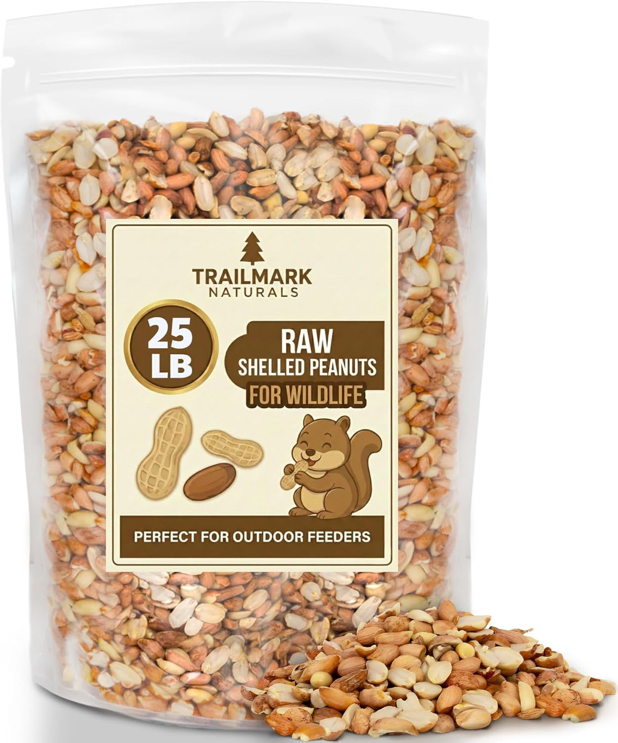 25 LB - Raw Shelled Peanuts for Squirrels, Out of Shell Peanuts for Birds and Wi gallery