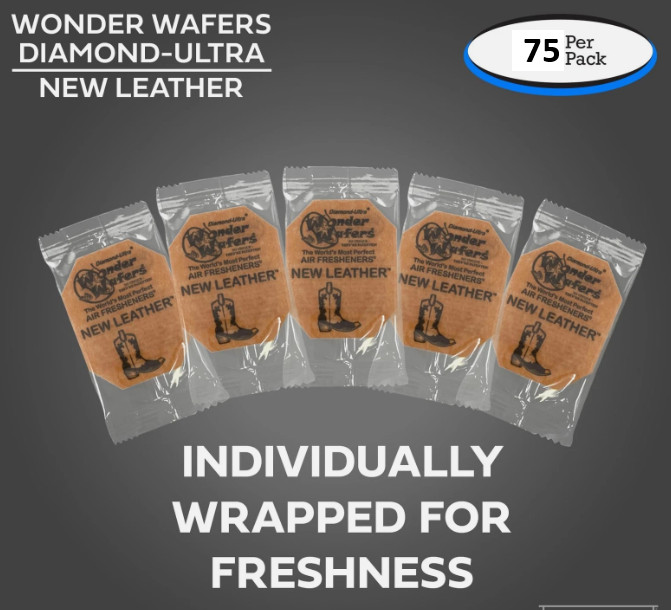 Wonder Wafers 75 CT Individually Wrapped New Leather Air Fresheners gallery