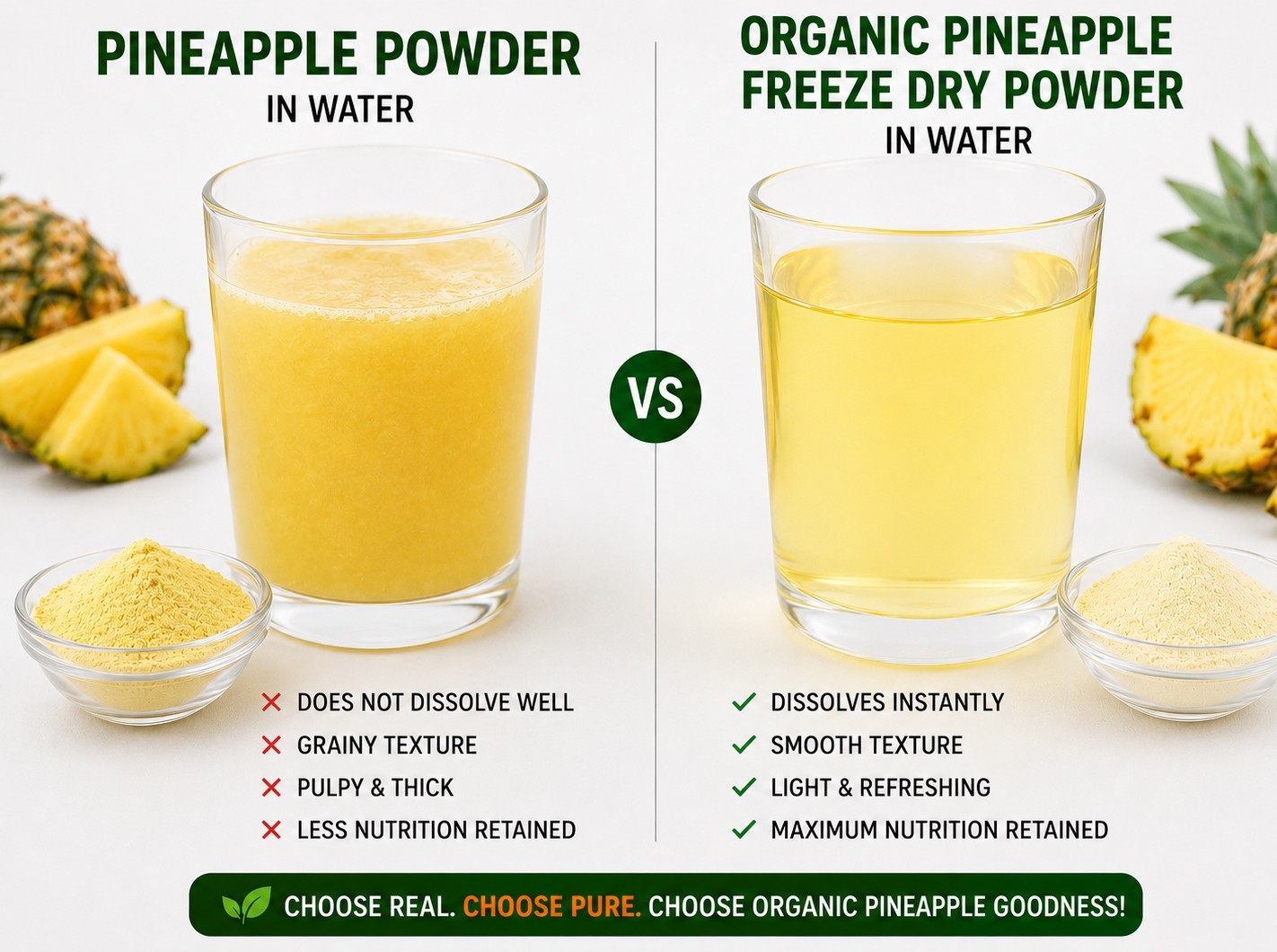 Organic Freeze Dried Pineapple Powder Smoothie Drink Mix Non GMO 250g (8.8oz) gallery