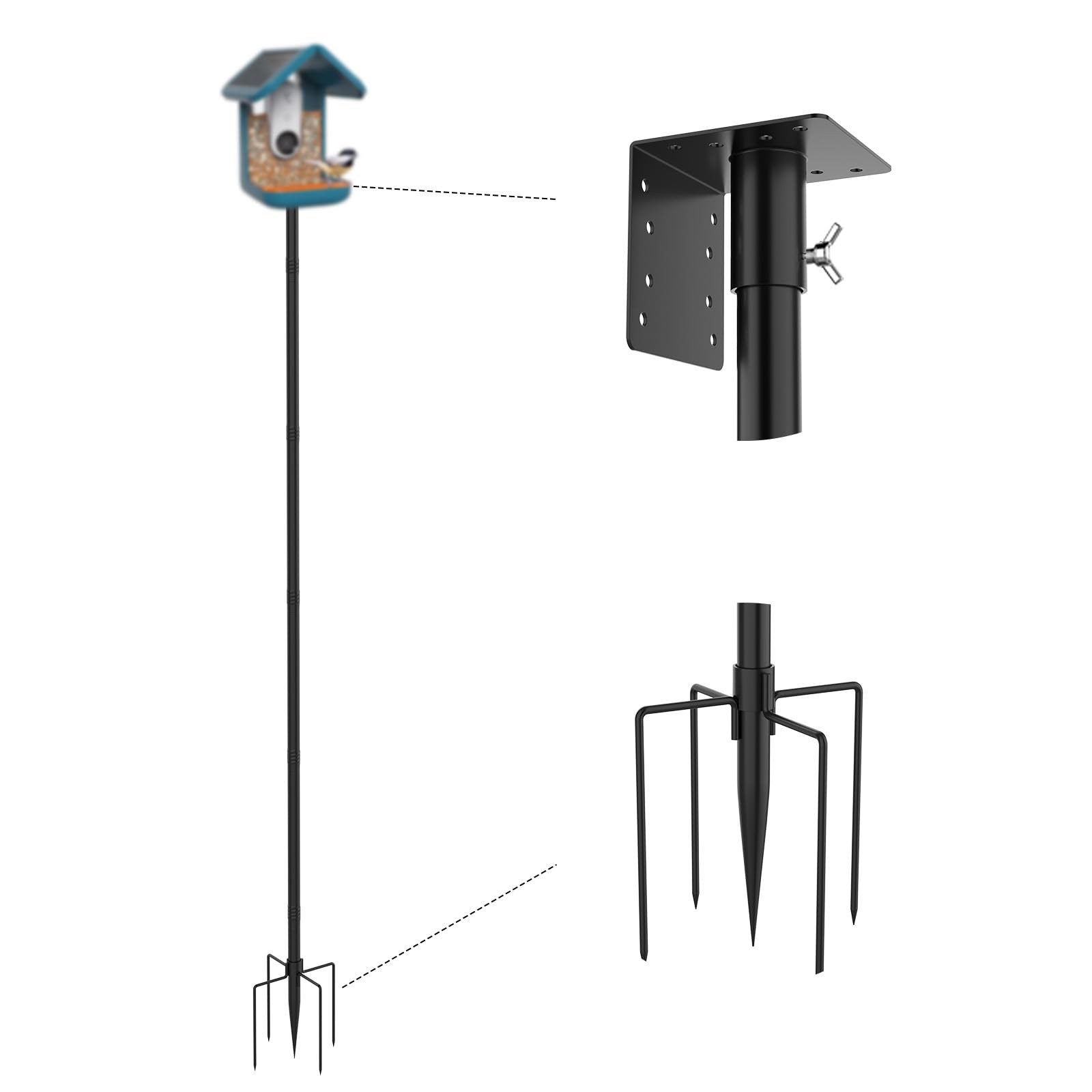 Vekniqo 79 Inch Mounting Pole Compatible with Bird Buddy-5 Base Heavy Duty an... gallery