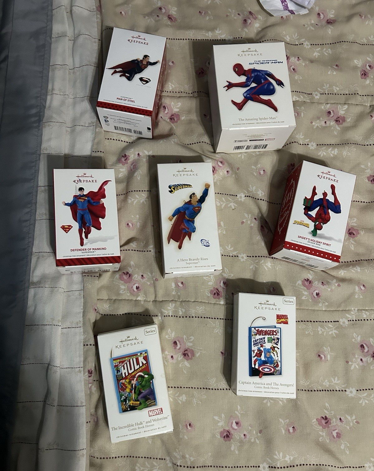 Hallmark Keepsake Superheroes Hanging Ornament Lot 6 Superman Spider-Man Hulk gallery