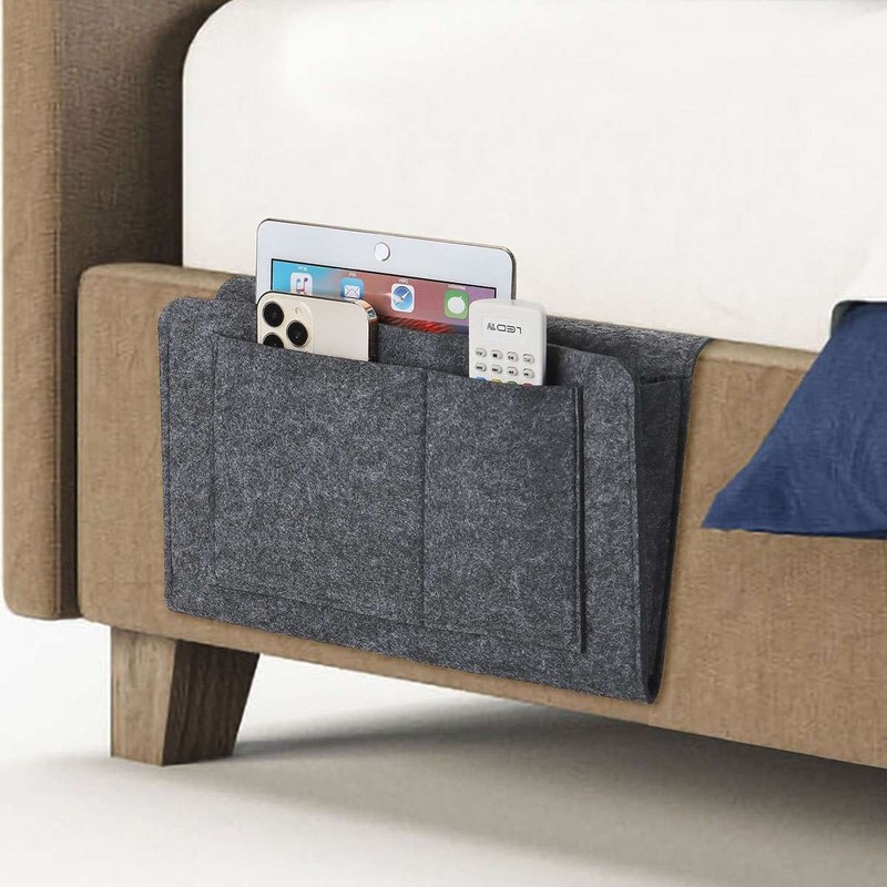 Felt Bedside Caddy Storage Organizer Remote Control Holder Bag Pocket Couch Sofa gallery