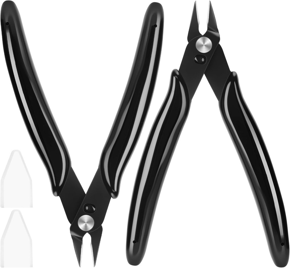 5 Inch Micro Flush Cutter, 2 Pack Small Wire Cutters Spring Loaded Cutting Plier