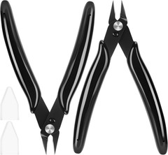 5 Inch Micro Flush Cutter, 2 Pack Small Wire Cutters Spring Loaded Cutting Plier