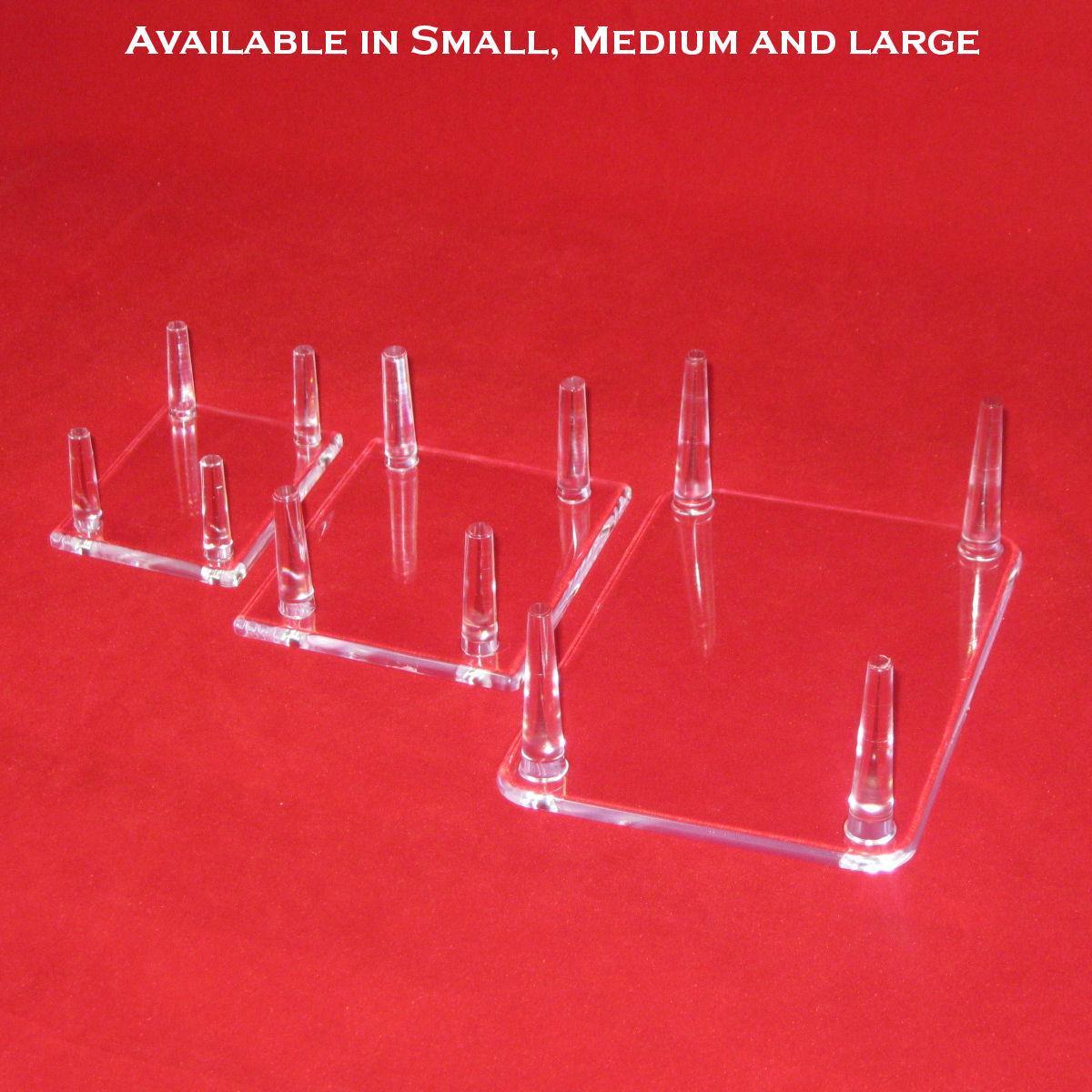 4 Peg Display Stands for Duck Decoys, Geodes, Minerals Made of Acrylic Plastic gallery