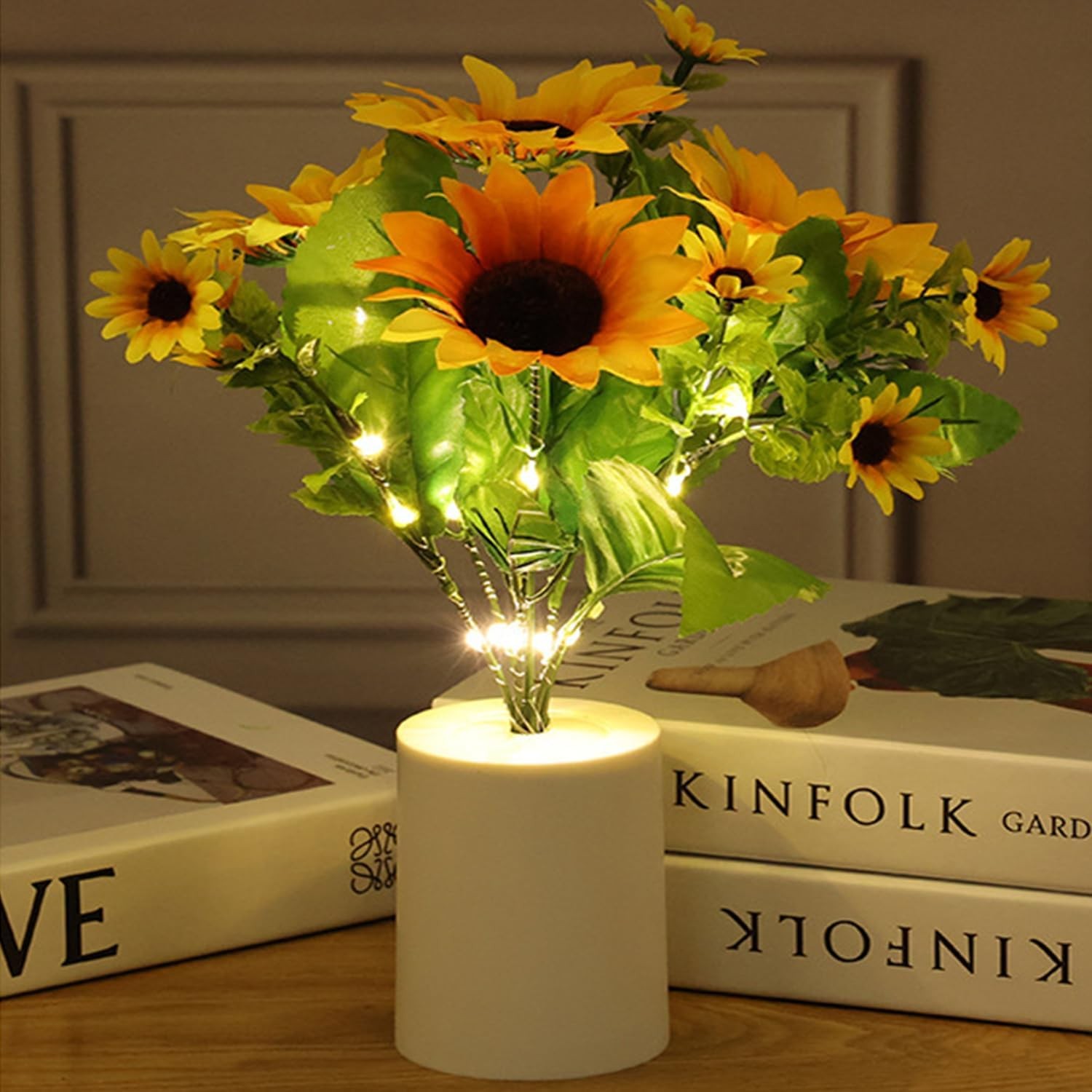 Sunflower Lamp Artificial LED Night Light Flower Table Lamp Battery Operated US gallery