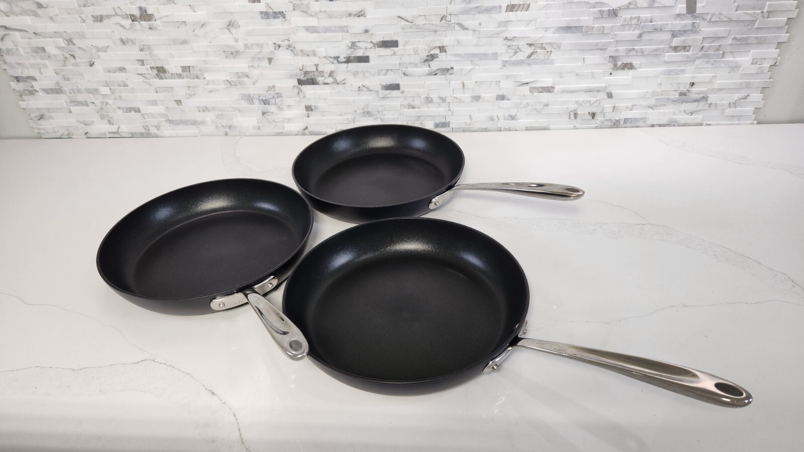 THREE All-clad Essentials 12" Non-Stick Fry Pan gallery