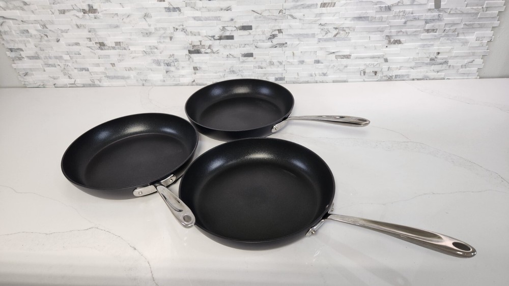 THREE All-clad Essentials 12" Non-Stick Fry Pan