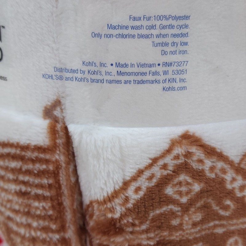 The Big One Oversized Plush Throw Blanket Holiday Design 5' x 6' Tawny Brown gallery