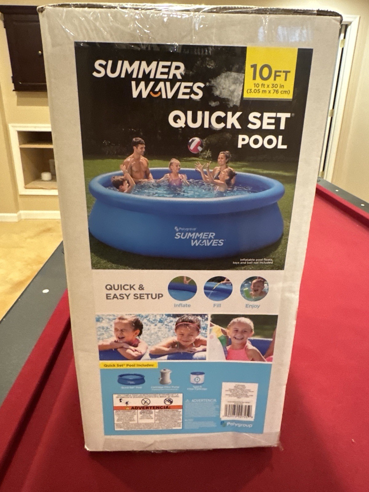 Summer Waves 10 ft X 30 in Quick set Ring Pool With Filter Pump In Hand gallery