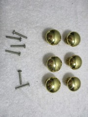 Solid Brass Heavy Cabinet Drawer Knobs Pulls Gold Tone With Screws Lot of 6
