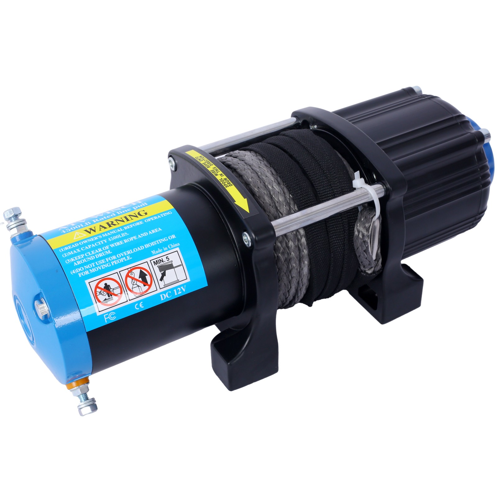 12V 4500LBS Electric Winch Synthetic Rope Off-Road ATV UTV Boat Winch w/ Remote gallery