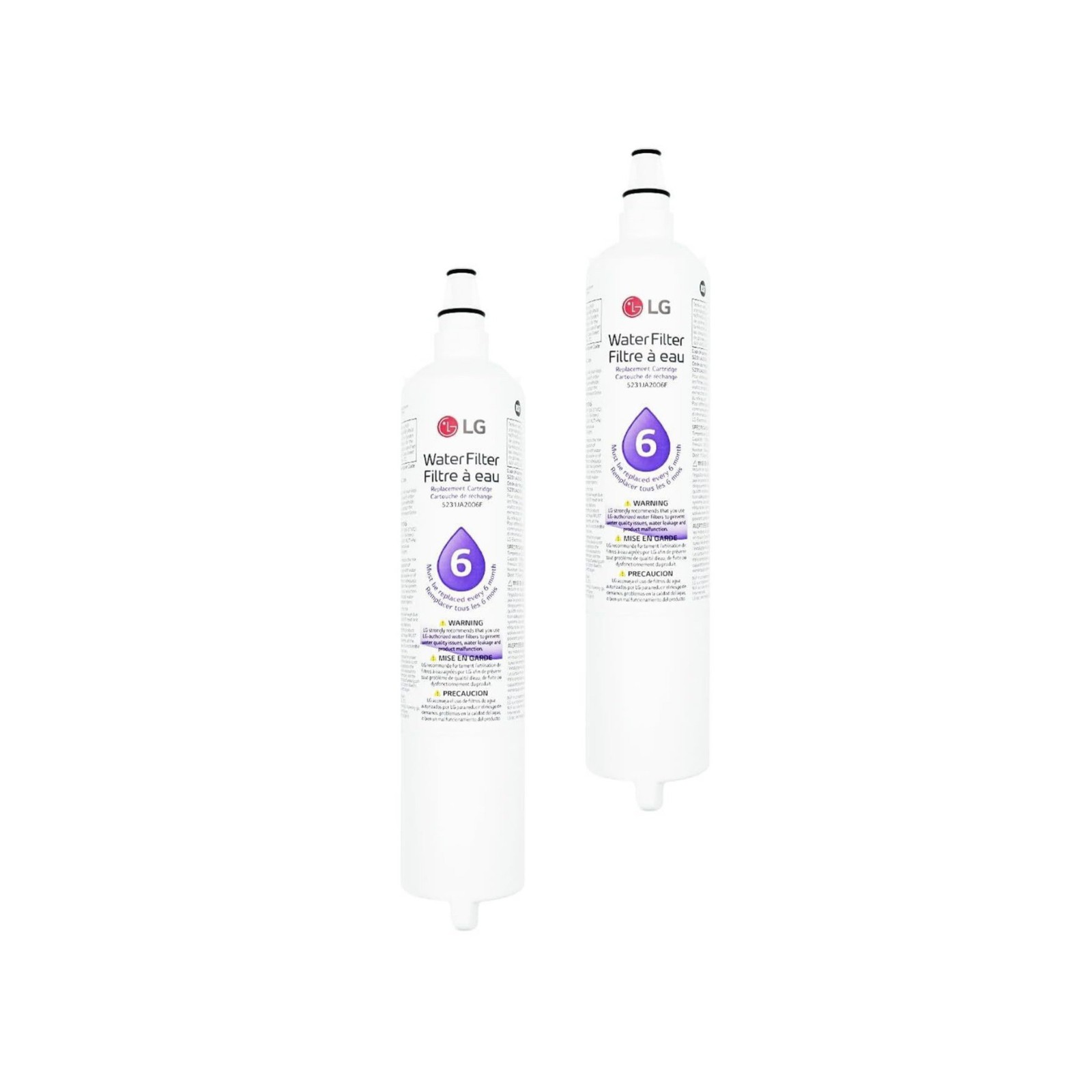 LG LT600P - 6 Month/300Gal Capacity Replacement Ref Water Filter (White, 2-Pack) gallery