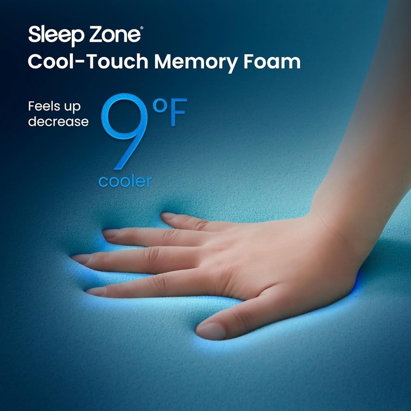 SLEEP ZONE Dual Layer 3 Inch Memory Foam Thick Mattress Topper, 2 inch Cooli... gallery