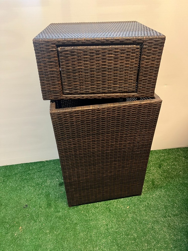 Stylish & Durable Waste Solution Casablanca Outdoor Trash Bin, Wicker