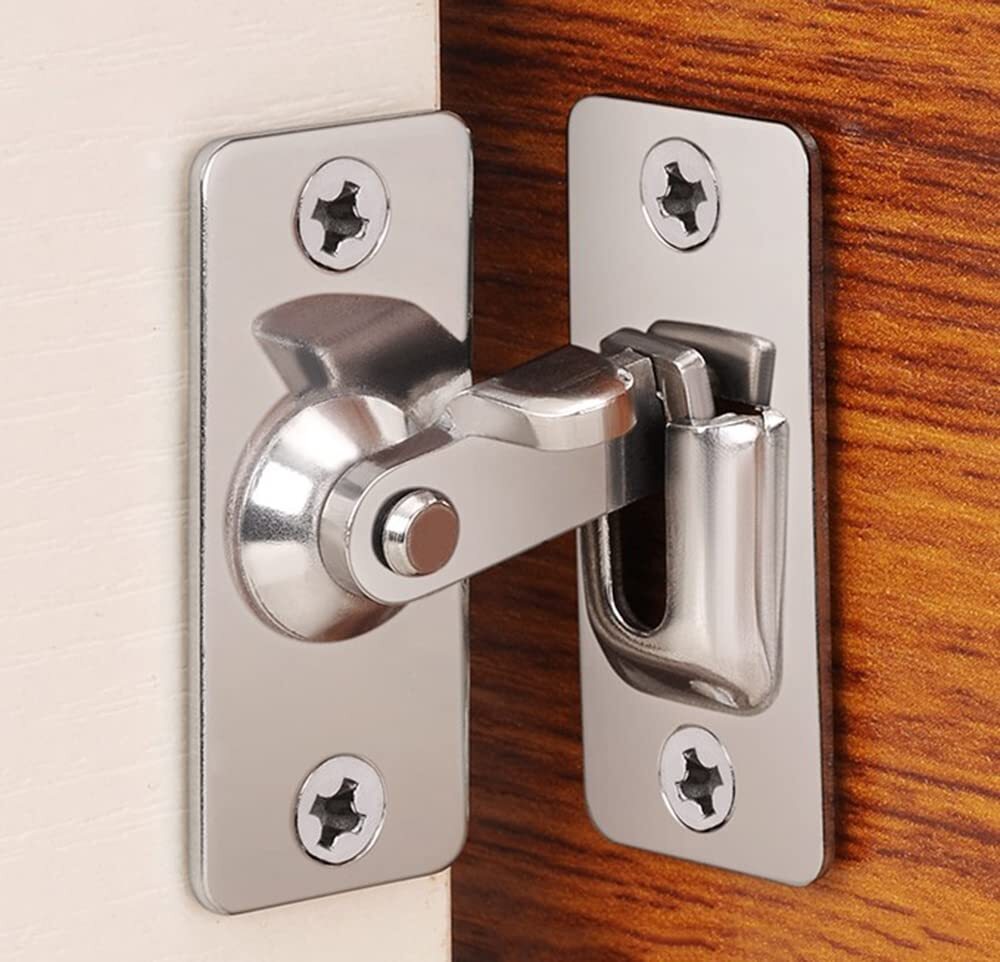 90 Degree Right Angle Door Lock Buckle Safety Door Lock Bolt, Stainless Steel Do gallery