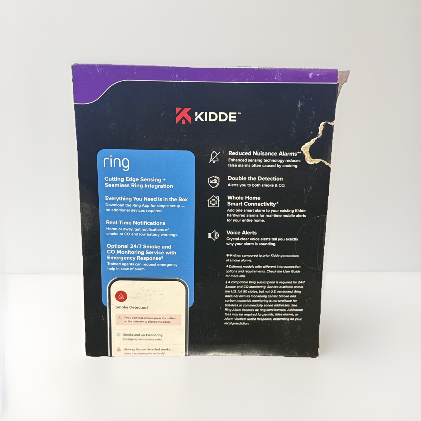 Kidde Wired Smart Smoke Alarm with Ring Alerts Model RGCUAR-RW Sealed gallery