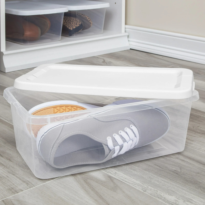 (2 pack) Sterilite 6 Qt. Clear Plastic Storage Container with Snap-On Lid, White gallery