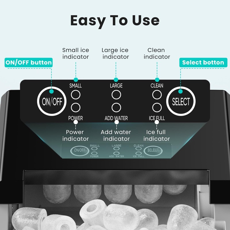 Olixis Countertop Ice Maker Machine Handle Auto-Cleaning Portable Ice Maker gallery