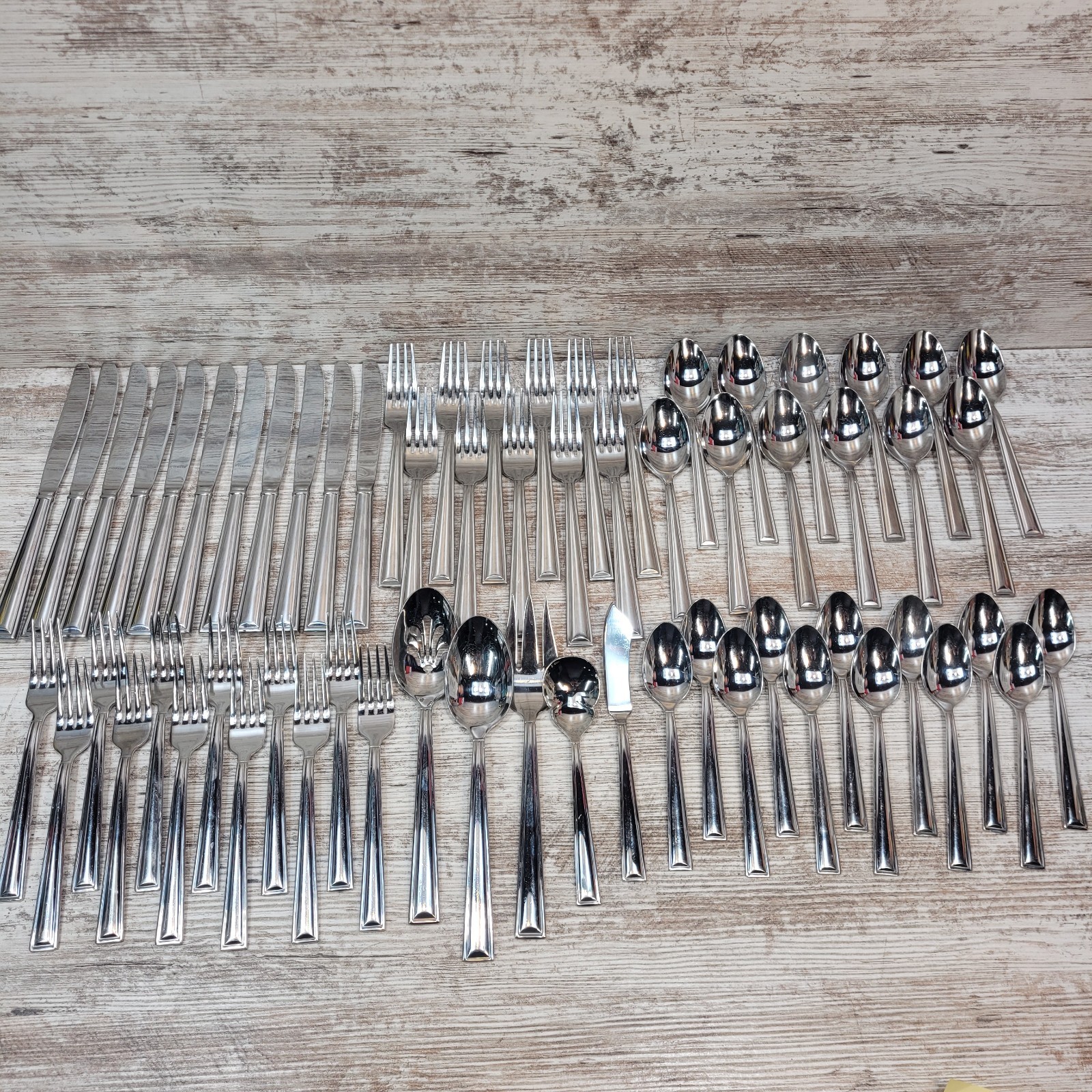 Gorham Marabella 18/8 Stainless Steel Flatware Silverware Set 63 Pieces Serving gallery