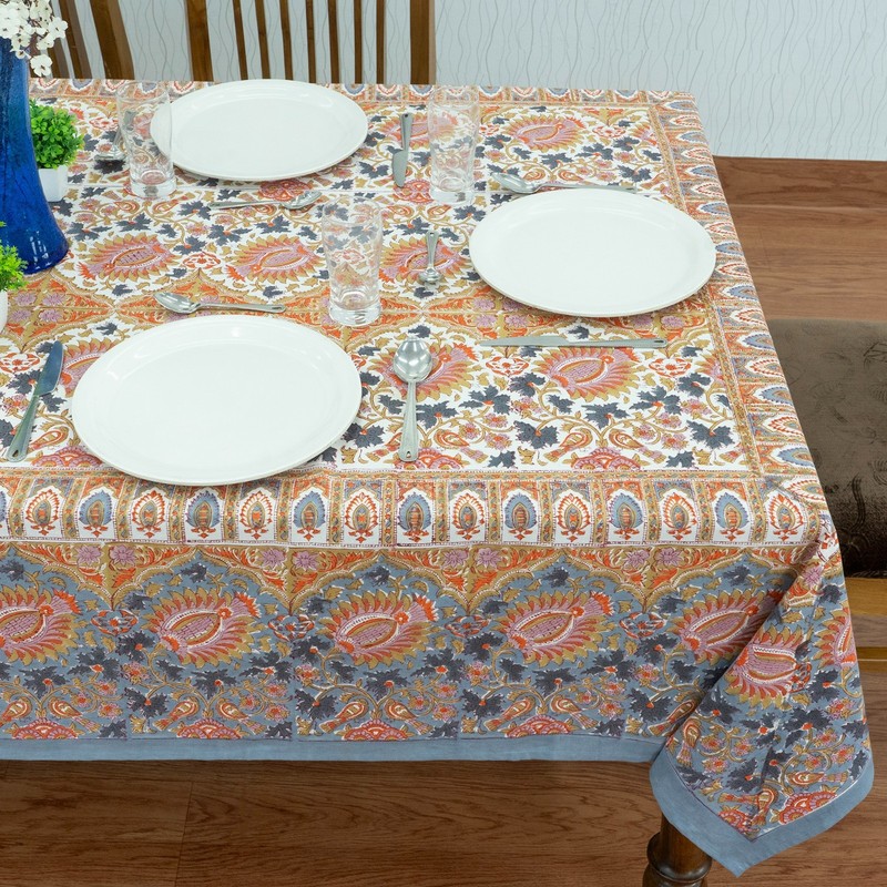 Hand Block Printed Tablecloth Wedding Table Cover Gift for Her, New Year Gifts gallery