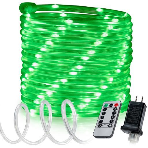 Green 8-Mode LED Outdoor Waterproof Rope Light 10' 20' 25' 50' 100' 150' ft gallery