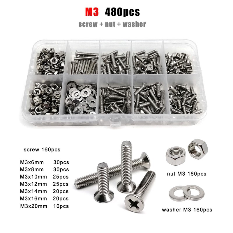 M1.6-M8 Phillips Flat Countersunk Head Screw Bolt Kit 304 A2 Stainless Steel gallery