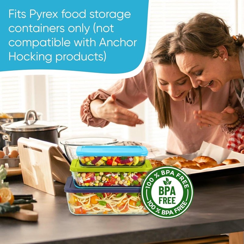 Replacement Rectangular Lids for Pyrex Glass Food Storage Containers 3 6 11 CUP gallery