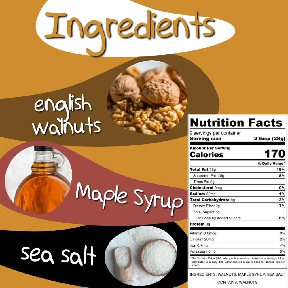 Maple Walnut Butter 9 oz Healthy Snack Keto Vegan Low Carb Gluten Free Superfood gallery