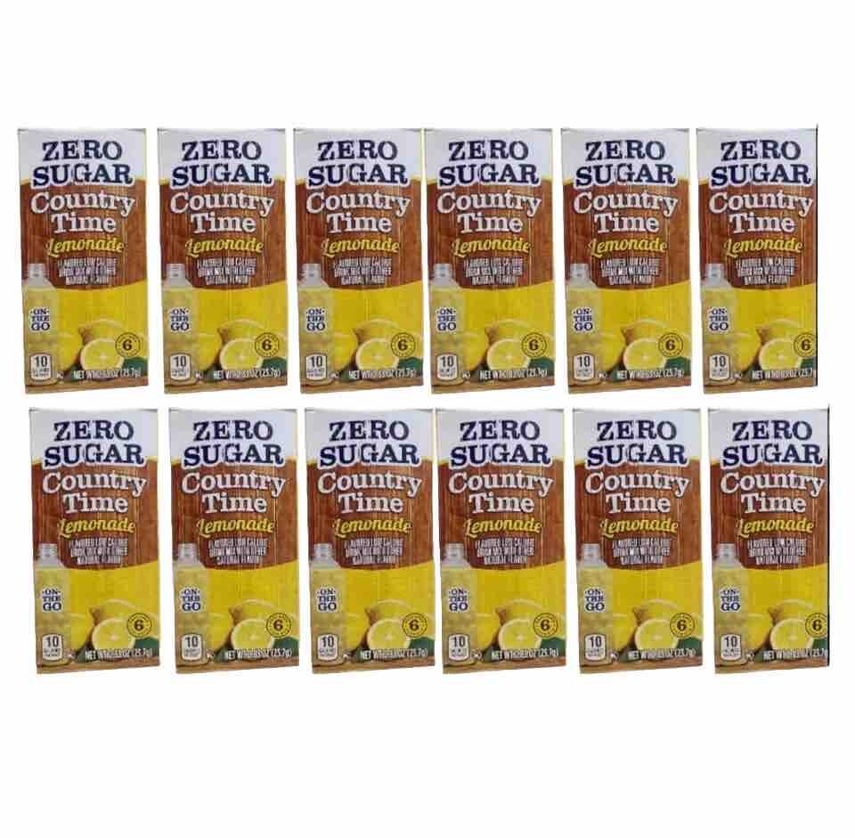 12 BOXES Country Time Lemonade On the Go Sugar Free (6 Packets each Box ) gallery