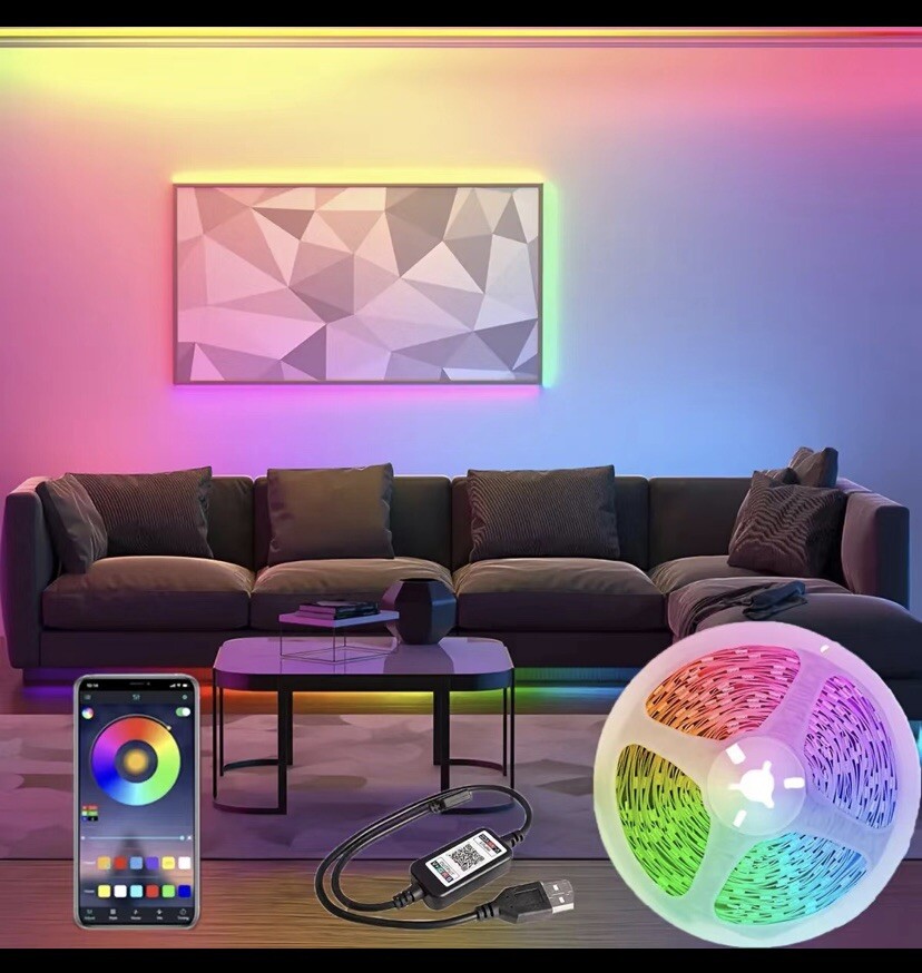 LED Light Strip 16.4ft (5 Meter), 60 LEDs, Atmosphere Lighting, App Controlled gallery