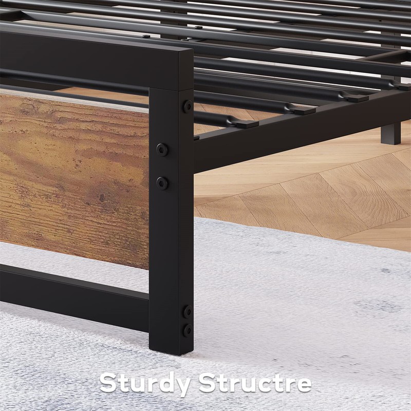 ☑️✅King Size Bed Frame with Headboard Easy Assemble Noise Free King Bed Mattress gallery