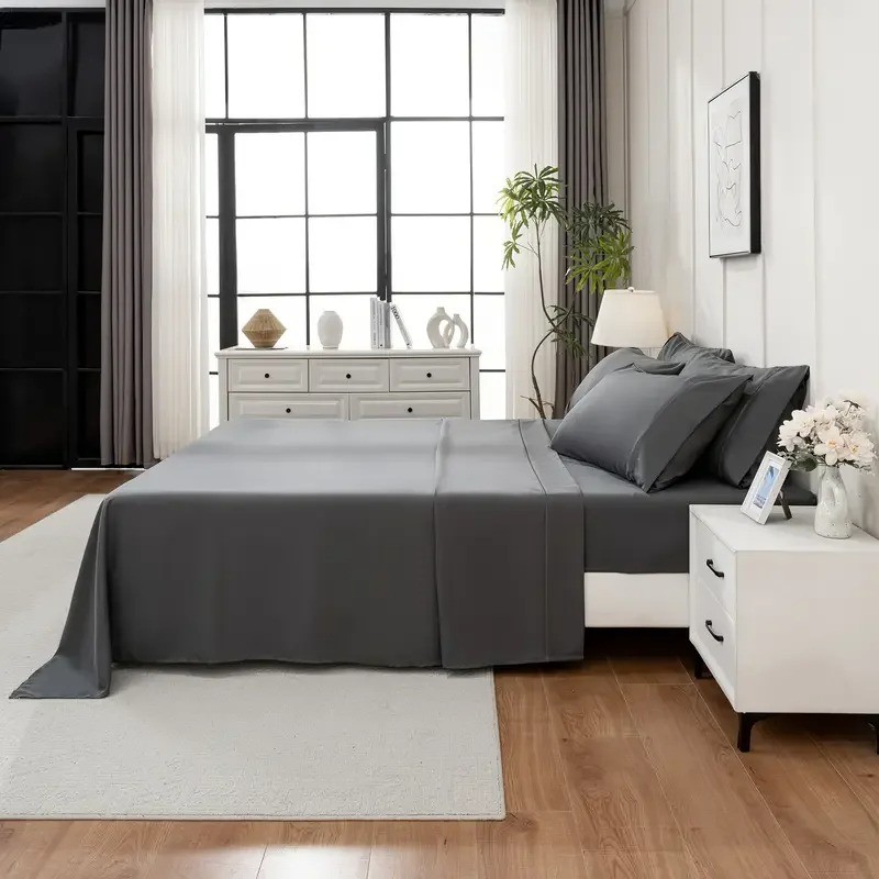 Bamboo Queen Sheet Set 4/6 PCS Cooling Breathable Soft Bedding Set gallery