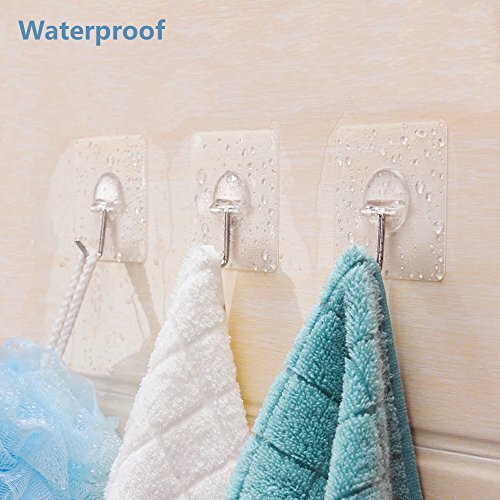 Wall Hooks 13lb (Max) Reuseable ,Waterproof & Oilproof,Self Adhesive,8 Pack gallery