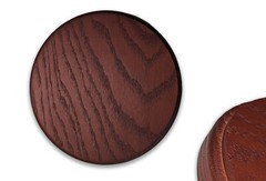 Round Display Base, Solid Red Oak, Mahogany Stain, 7/8 in thick