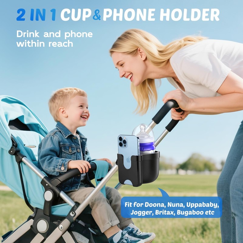 Cup Holder for Walker: Stroller 1 Count (Pack of 1), Black gallery
