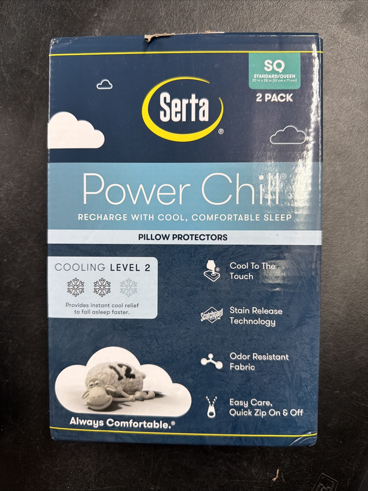Serta Power Chill Pillow Protector SQ Standard /Queen Pack of 2 New In Box gallery