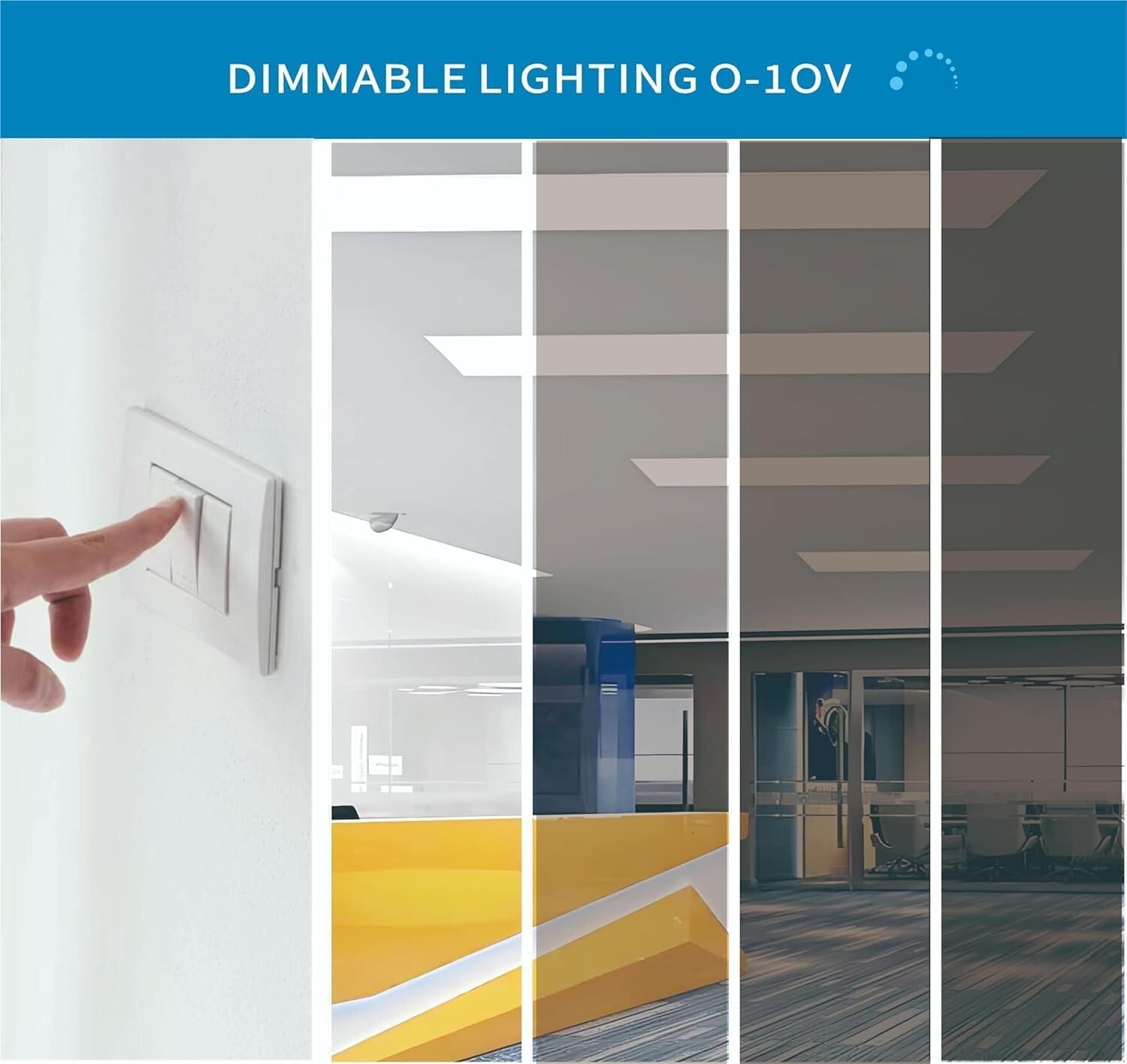 2x4 Flat LED Panel Light 30-72W Office Ceiling Lights Dimmable 0-10V 100-277V gallery