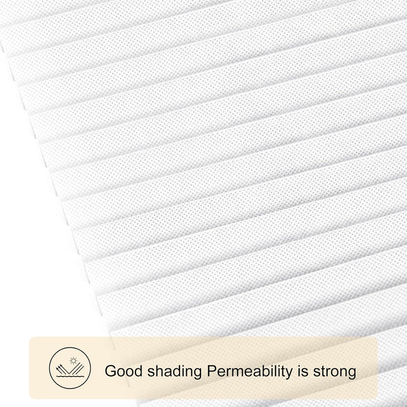 MALOKI Temporary Window Blinds, Pleated Shades Cordless Fabric Light Filtering B gallery