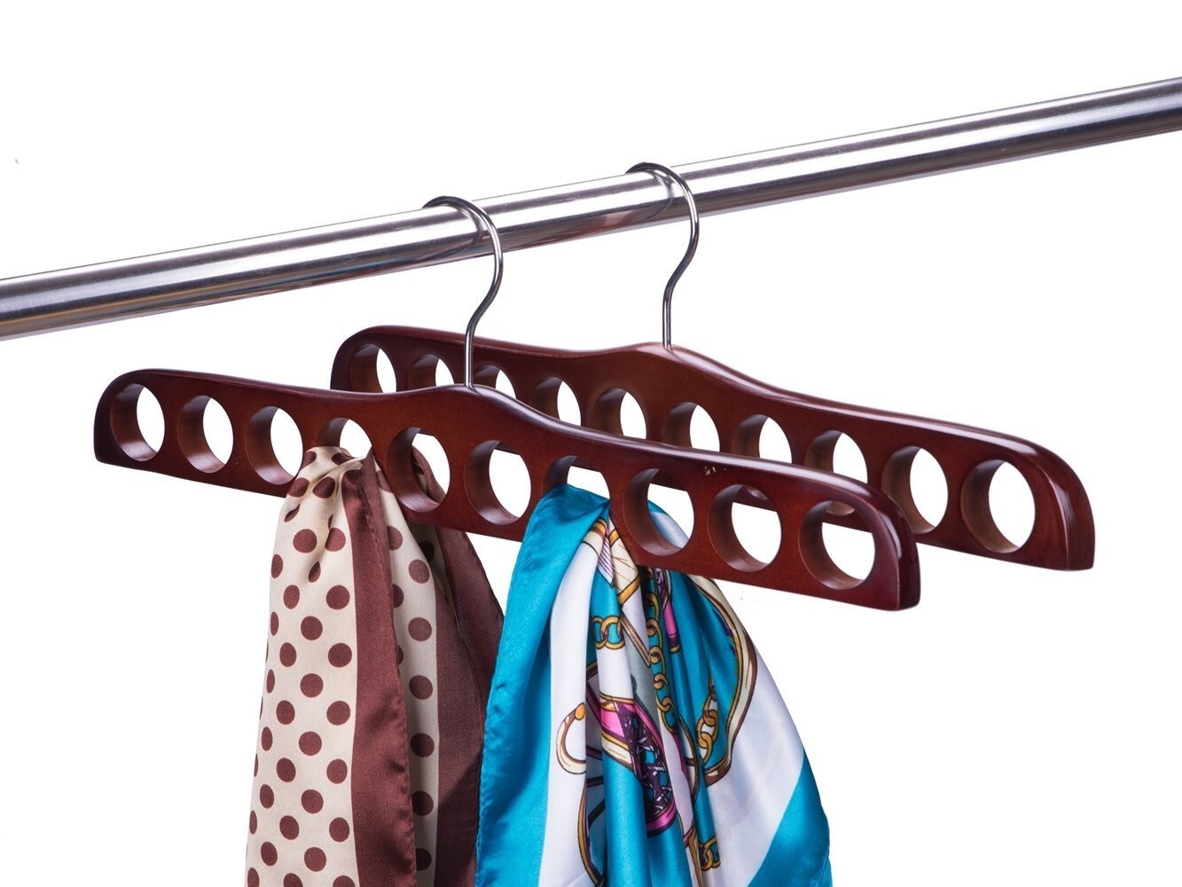 16" Walnut Wood Multi Scarf Hanger gallery