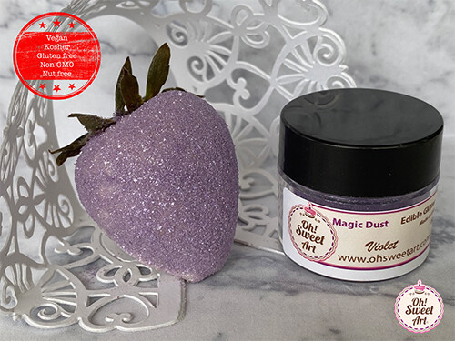Edible Glitter dust VIOLET ( 6 grams ) Magic dust , Kosher, Gluten free gallery