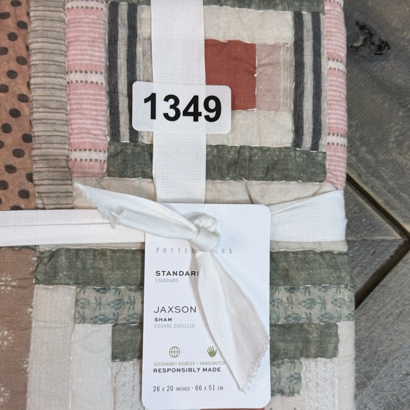 POTTERY BARN JAXSON REVERSIBLE QUILTED PILLOW SHAM (1) STANDARD ~ MULTI gallery