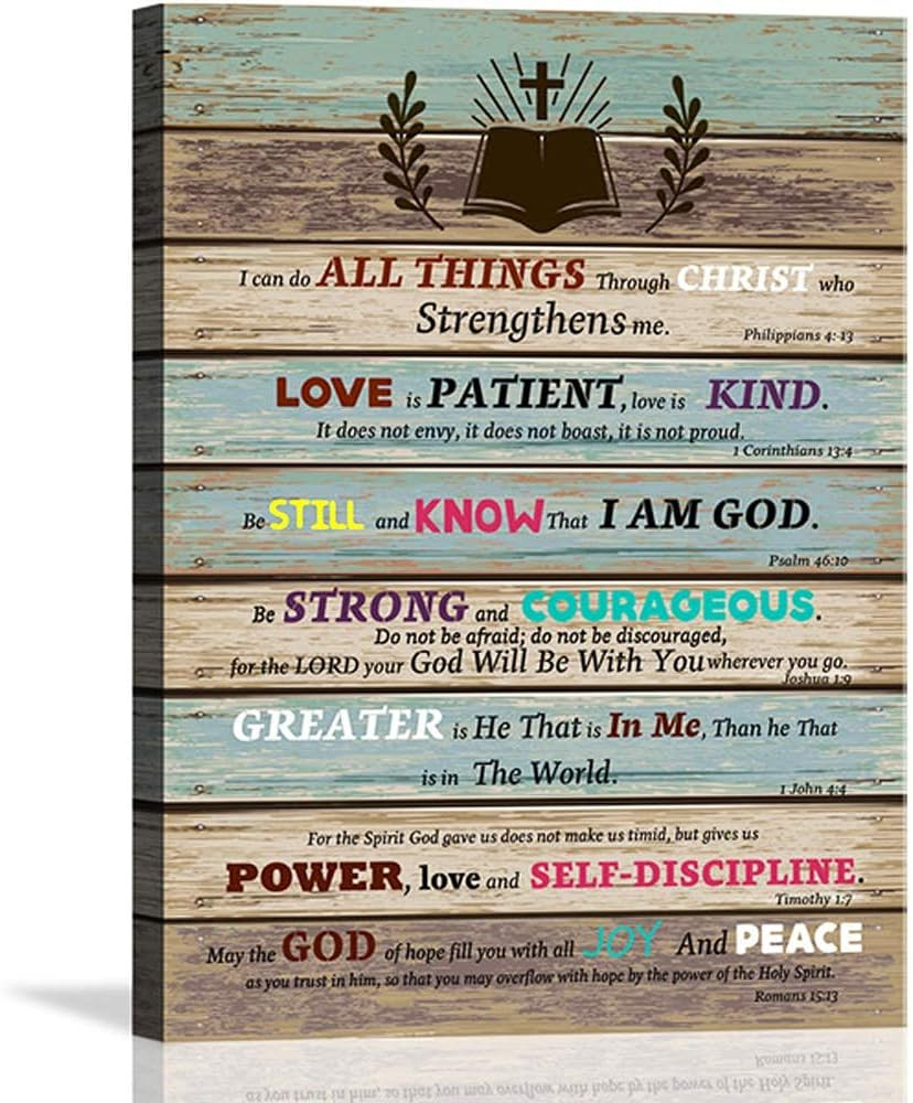 Inspirational Wall Art Scripture Bible Verse Wall Art Christian Canvas Art for O gallery
