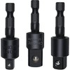 Socket Adapter Set Hex Shank to 1/4" 3/8" 1/2" Impact Driver Drill 3 Pcs Size gallery