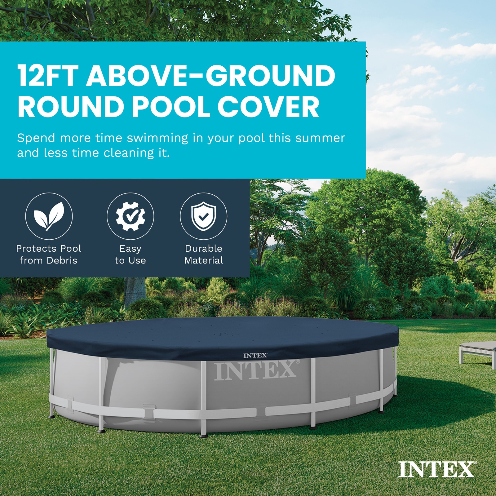 Intex 28031E 12 Foot Round Above Ground Swimming Pool Cover, (Pool Cover Only) gallery