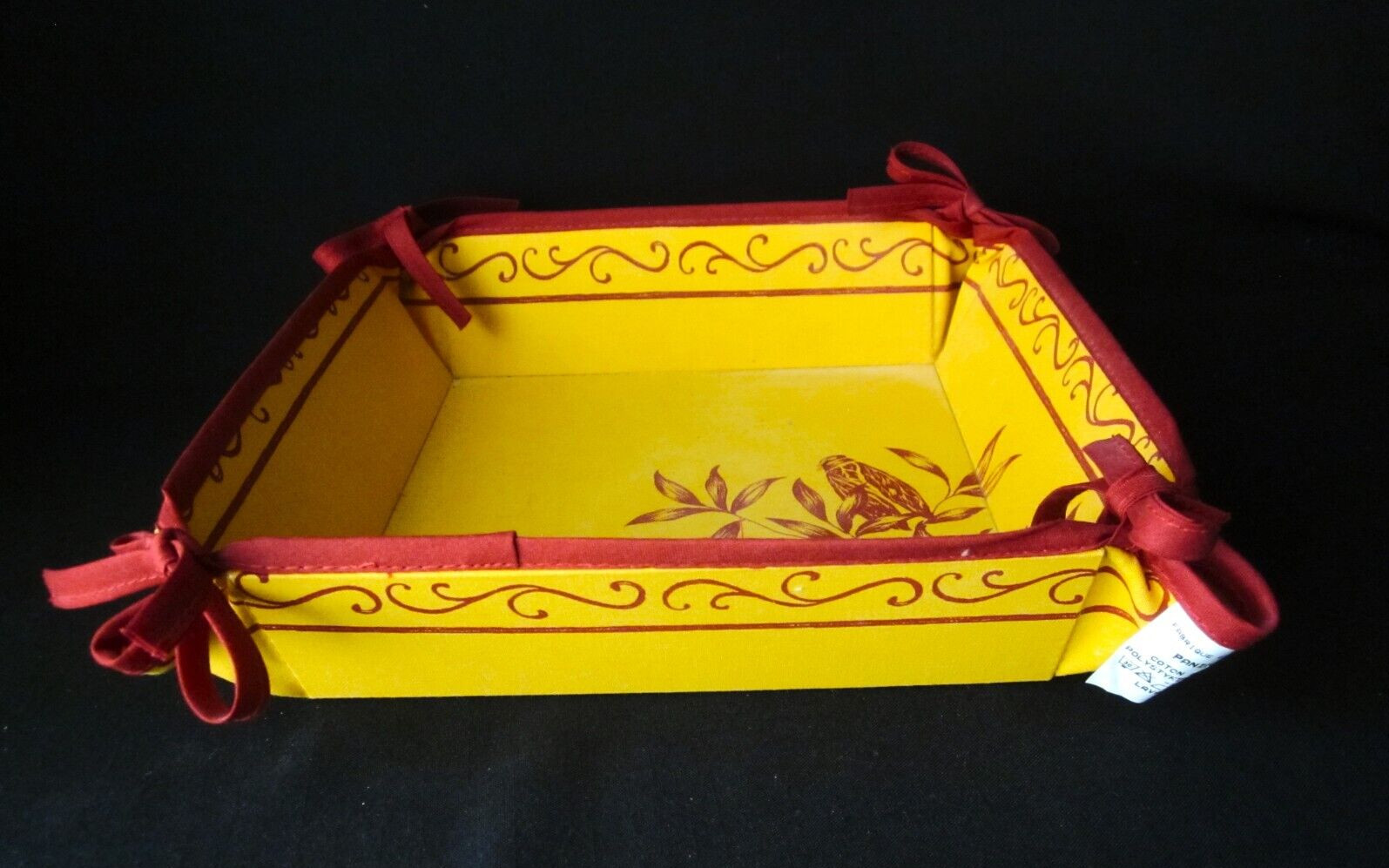 French Provencal Cotton Blend Bread Basket, Fabric Made in France gallery