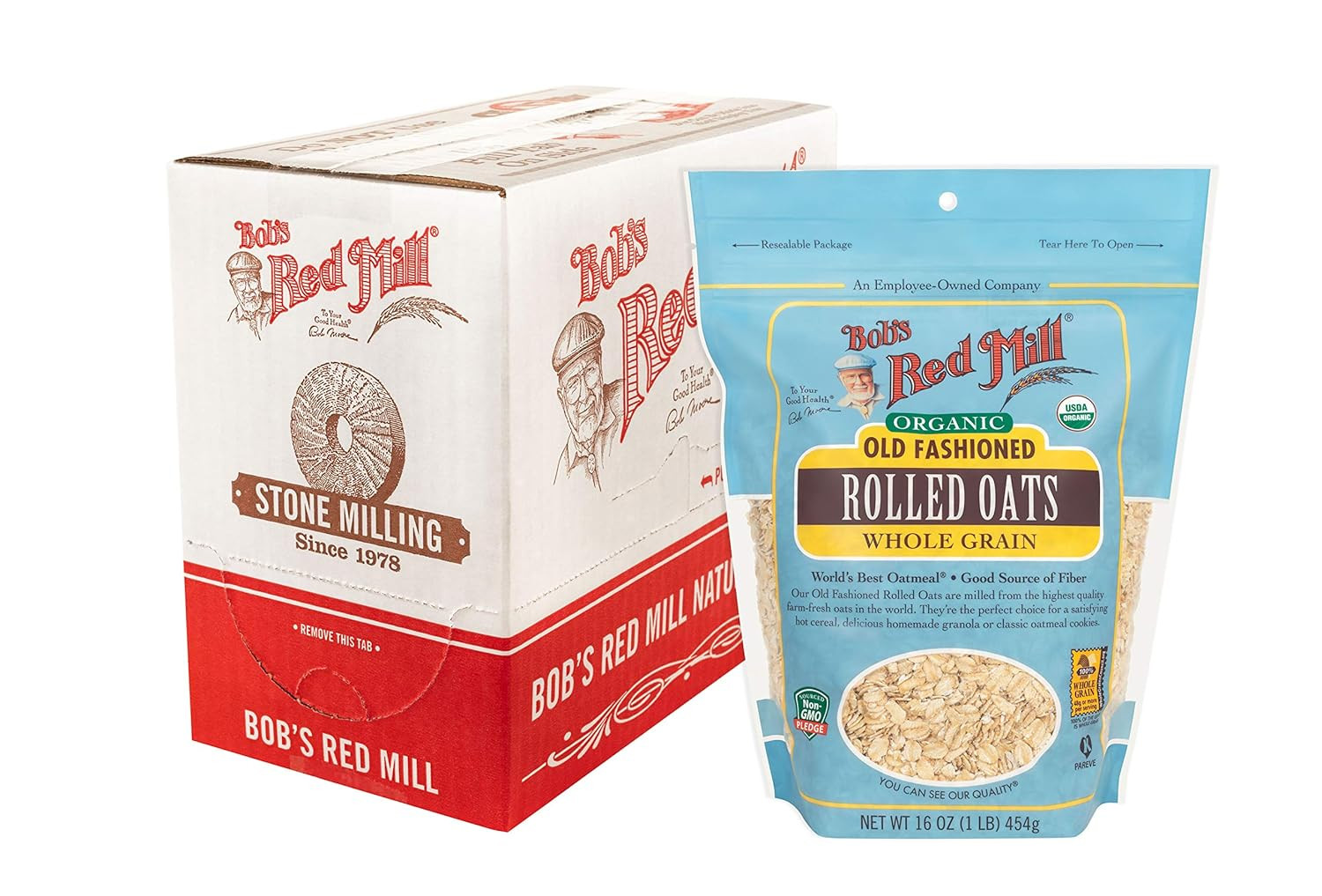 Bob'S Red Mill Organic Old Fashioned Rolled Oats, 16Oz (Pack of 4) - Organic, No gallery