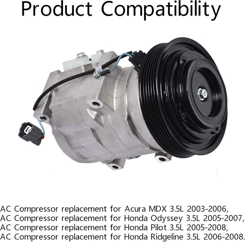 AC Compressor Replacement for MDX TL Accord Odyssey Pilot Ridgeline 2003-2008 CO gallery