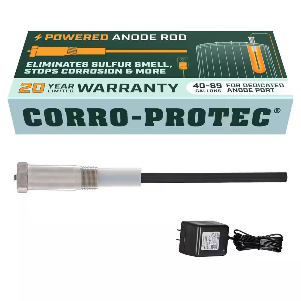 Powered Anode Rod for 40-89 Gal. Residential Water Heater, Eliminates Sulfur Sme gallery